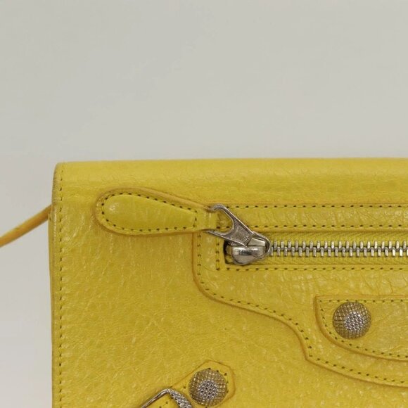 BALENCIAGA Long Wallet Leather Yellow 233599 Auth SW1010 - Picture 11 of 16